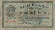 50 Pfennig 1917 Deutsches Reich Deutschland Notgeldschein Stadt Usingen Hessen IV, mit Rissen
