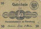 Deutsches Reich Deutschland 50 Pfennig Notgeldschein, Flensburg (Nordschleswig), Handelskammer -