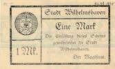 Deutsches Reich Deutschland 1 Mark Großgeldschein, Stadt Wilhemshaven, Schleswig-Holstein -