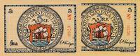 Deutsches Reich Deutschland 2x 5 Mark Großgeldschein, Nordseebad Wyk auf Föhr, Schleswig-Holstein, 2 Stück -