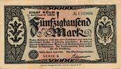 Deutsches Reich Deutschland Rheinland 500 tausend Mark Großgeldschein, Inflation, Stadt Köln -