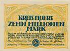 Deutsches Reich Deutschland Rheinland 10 Millionen Mark Großgeldschein, Inflation, Kreis Moers -