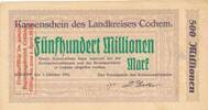Deutsches Reich Deutschland Rheinland 500 Millionen Mark Großgeldschein, Inflation, Landkreis Cochem -