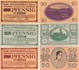 Deutsches Reich Deutschland Rheinland 10, 25, 50 Pfennig Notgeld, BAd Godesberg am Rhein, 3 Stück -