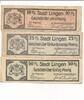Deutsches Reich Deutschland 10, 25, 50 Pfennig Notgeldschein Satdt Lingen Hannover -