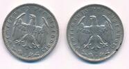 3. Reich, Deutschland 2x 1 Mark 2x Münzen -