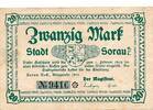 Deutsches Reich Deutschland 20 Mark Notgeld, Brandenburg Stadt Sorau -