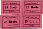 Deutsches Reich Deutschland - Sachsen 4x 25 Brote Notgeld Bäckerei Max Planitzer Wilkau -