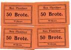 Deutsches Reich Deutschland - Sachsen 4x 50 Brote Notgeld Bäckerei Max Planitzer Wilkau -