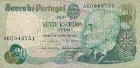 Portugal 20 Escudos Banknote -