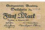 Deutsches Reich Deutschland Bayern 5 Mark Notgeldschein Stadt Bamberg -