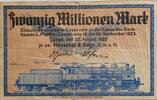 Deutschland Deutsches Reich 20 Millionen Mark Großnotgeld, Cassel, Henschel & Sohn G.m.b.H., Hessen-Nassau*** -