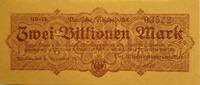 Deutschland Deutsches Reich 2 Billionen Mark Großnotgeld, Berlin, Deutsche Reichsbahn, HR-12 -