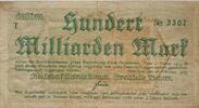 Deutschland Deutsches Reich 100 Milliarden Mark Großnotgeld, Reichsverkehrsministerium Bayern, München -