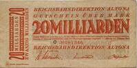 Deutschland Deutsches Reich 20 Milliarden Mark Großnotgeld, Reichsbahndirektion Altona, Hamburg, Serie C -