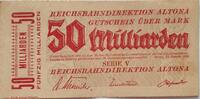 Deutschland Deutsches Reich 50 Milliarden Mark Großnotgeld, Reichsbahndirektion Altona, Hamburg, Serie V -