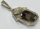 Silberschmuck 925er Silber Antik Anhänger Silber 925 TF Theodor Fahrner vergoldet mit Rauchtopas -