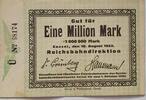 Deutschland Deutsches Reich 1 Million Mark Großnotgeld, Reichsbahndirektion Cassel, Hessen-Nassau -
