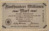 Deutschland Deutsches Reich 500 Millionen Mark Großnotgeld, Reichsbahndirektion Halle Saale, Sachsen-Anhalt -