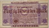 Deutschland Deutsches Reich 50 Milliarden Mark Großnotgeld, Reichsbahndirektion Frankfurt Main, Hessen -