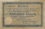 Deutschland Deutsches Reich 500000 Mark Großnotgeld, Reichsbahndirektion Hannover, Niedersachsen -