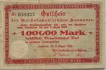 Deutschland Deutsches Reich 100000 Mark Großnotgeld, Reichsbahndirektion Hannover, Niedersachsen -