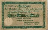 Deutschland Deutsches Reich 1 Million Mark Großnotgeld, Reichsbahndirektion Hannover, Niedersachsen -