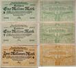 Deutschland Deutsches Reich 2* 1, 2 Millionen Mark Großnotgeld, Reichsbahndirektion Karlsruhe, Baden-Württemberg, 3 Stück lot -