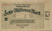 Deutschland Deutsches Reich 10 Millionen Mark Großnotgeld, Reichsbahndirektion Karlsruhe, Baden-Württemberg -