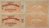 Deutschland Deutsches Reich 2* 20 Millionen Mark Großnotgeld, Reichsbahndirektion Karlsruhe, Baden-Württemberg, 2 Stück lot -