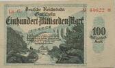 Deutschland Deutsches Reich 100 Milliarden Mark Großnotgeld, Reichsbahndirektion Karlsruhe, Baden-Württemberg, Lit. G -
