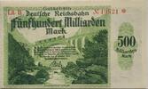 Deutschland Deutsches Reich 500 Milliarden Mark Großnotgeld, Reichsbahndirektion Karlsruhe, Baden-Württemberg, Lit. B -