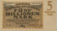 Deutschland Deutsches Reich 5 Billionen Mark Großnotgeld, Reichsbahndirektion Karlsruhe, Baden-Württemberg, Lit. A -