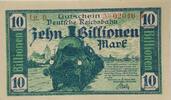 Deutschland Deutsches Reich 10 Billionen Mark Großnotgeld, Reichsbahndirektion Karlsruhe, Baden-Württemberg, Lit. B -