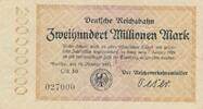 Deutsches Reich Deutschland Deutsche Reichsbahn 200 Millonen Mark Notgeldschein Berlin Reichsverkehrsminister -