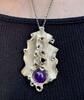 Silberkette (835er Silber) mit Silberanhänger und Amethyst Silberschmuck -