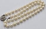 Perlenschmuck Silberschmuck Perlenkette Akoya Perlen 925 Silber Perlencollier L: 50 cm -
