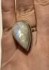 Tropfenförmiger Silberring mit Mondstein 925er Sterling Silber Silberschmuck -