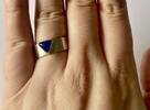 Silberring mit blauem Stein 925er Sterling Silber Silberschmuck -