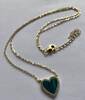 Vergoldete filigrane Silberkette 925er Sterling Silber mit kleinem Herz Malachit -