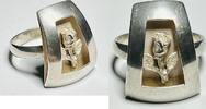 Silberschmuck 925er Silber Ring mit Rosenstickerei, Silberner Monogrammring, Silberring -