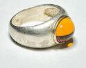 Silberschmuck 925er Silber Silberring mit Bernsteinfarbenem Stein , Vintage Silberring -