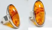 Silberschmuck 835er Silber Silberring mit Bernstein, Silberring -