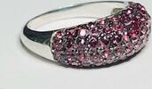 Silberschmuck 925er Silber Silberring mit kleinen lavendel- und lilafarbenen Steinen -