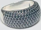 Silberschmuck 925er Silber Silberring mit schwarzen Steinen -