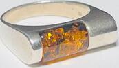 Silberschmuck 925er Silber Silberring mit Bernstein, Silberring -