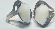 Silberschmuck 925er Silber Verstellbarer Silberring mit weißem Stein, Silberring -