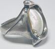 Germany Silberschmuck 835er Silber Silberring mit weißem Stein, Silberring -