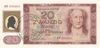 Deutschland DDR 20 Mark Banknote Serie DV, Stempel Weimar 1987 -