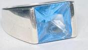 Silberschmuck 925er Silber Silberring mit einem Blauen Stein -